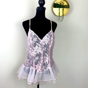 BETH MICHAELS SOFT PINK MESH BABY DOLL SIZE L 🌸
